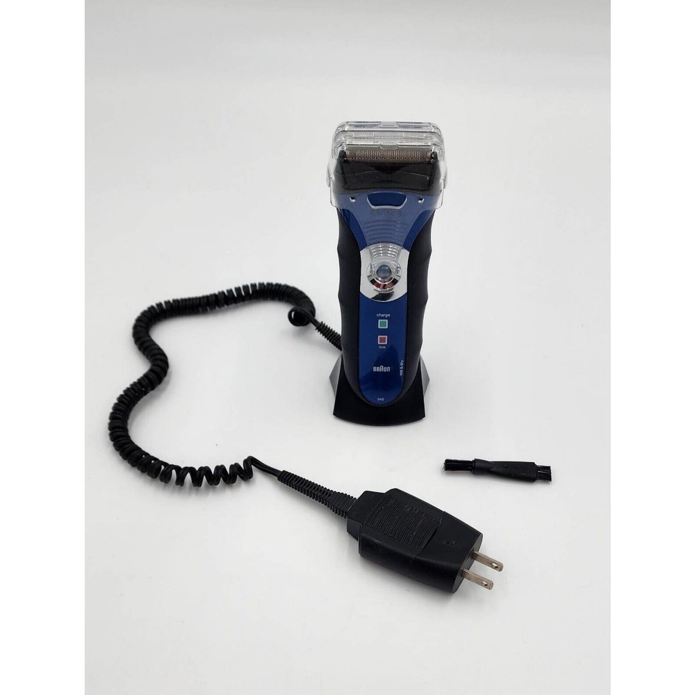 Braun Series 3 340 Wet & Dry Rechargeable Electric Razor Standing Charger Brush
